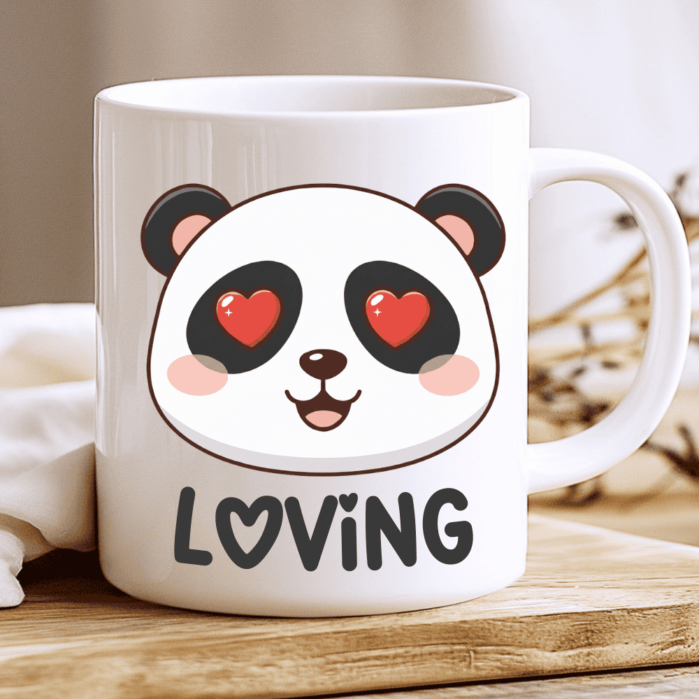 Loving Panda Mug, Mug of Adorable Panda in Love 2
