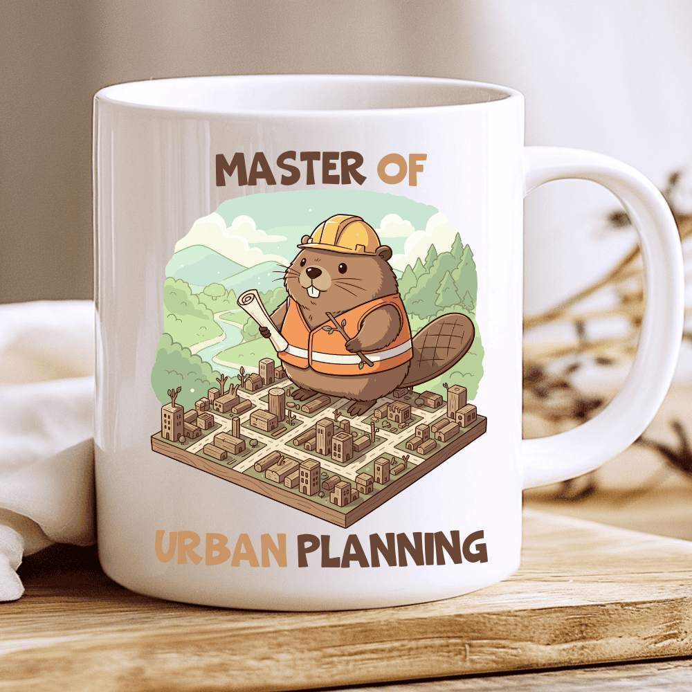 Master of Urban Planning, Beaver Mug Kawaii, Funny Gift for Urban Planners 2