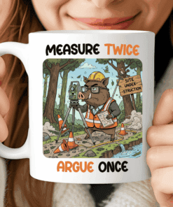 Measure Twice Argue Once, Funny Surveyor Mug, Gift for Surveyors