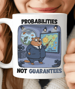 Probabilities, Not Guarantees, Weather Forecaster Mug, Funny Gift