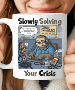 Slowly Solving Your Crisis, Funny Customer Service Mug, Gift for Call Center Person