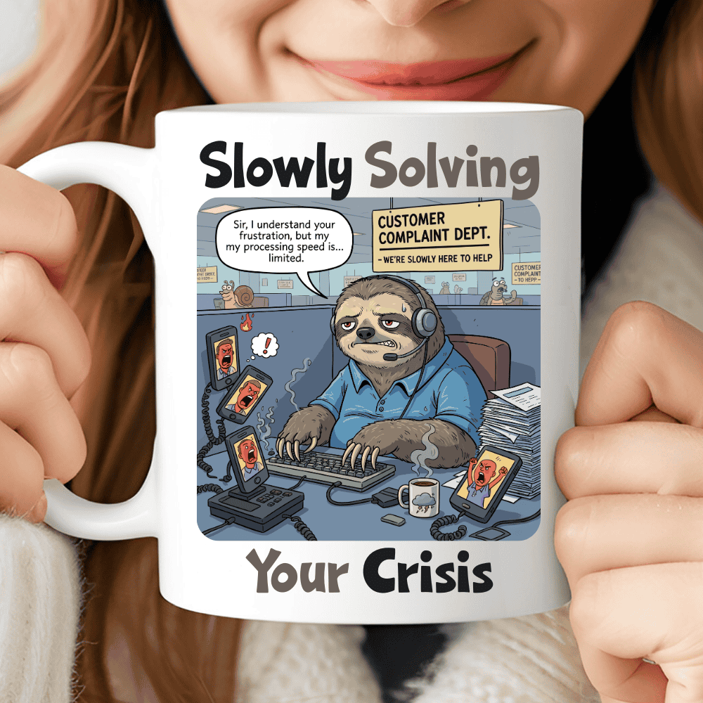 Slowly Solving Your Crisis, Funny Customer Service Mug, Gift for Call Center Person