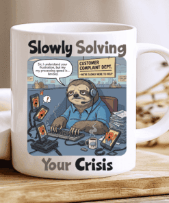 Alternative view of Slowly Solving Your Crisis, Funny Customer Service Mug, Gift for Call Center Person