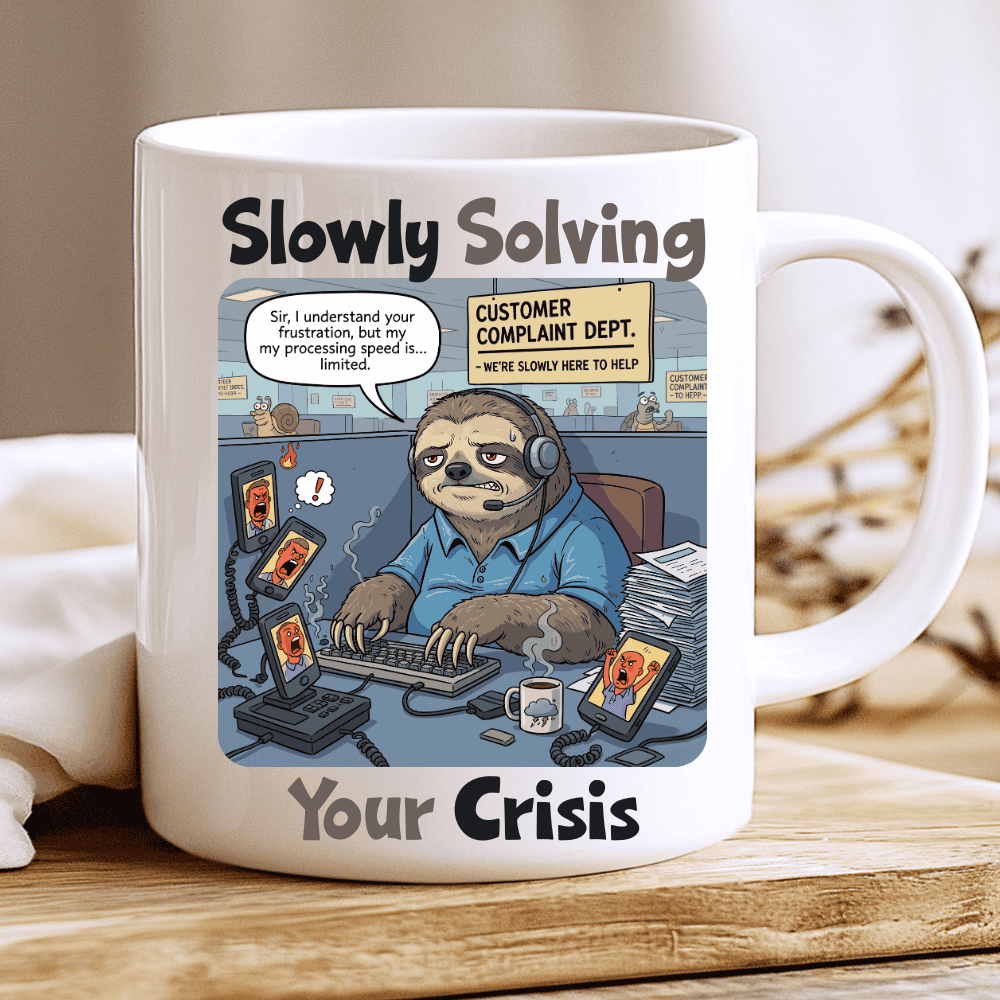 Slowly Solving Your Crisis, Funny Customer Service Mug, Gift for Call Center Person - Image 2
