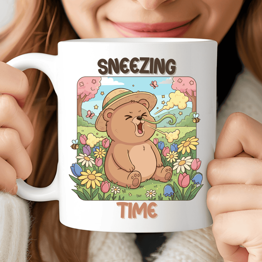 Sneezing Time Bear Mug