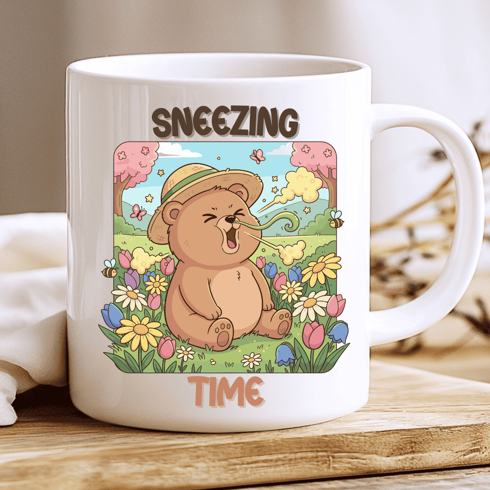 Sneezing Time Bear Mug, Nature is Beautiful but Spicy 2