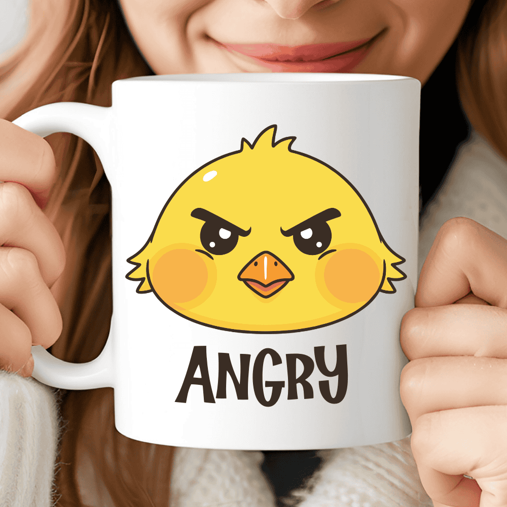 Angry Chick Mug, Don't Talk To Me Until I've Had My Coffee-1