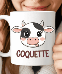 Coquette Cow Mug, A Flirty Adorable Coffee Mug