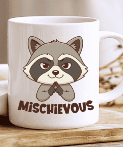 Alternative view of Mischievous Raccoon Mug, I Definitely Didn't Do It (But I Did)