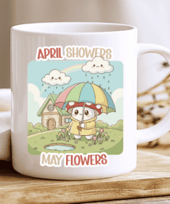 Alternative view of Mushroom Rain Mug, April Showers Bring May Flowers