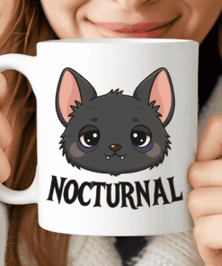 Nocturnal Bat Mug, Officially Not a Morning Person