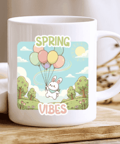 Spring Vibes Bunny Mug, Floating into Sunshine 2