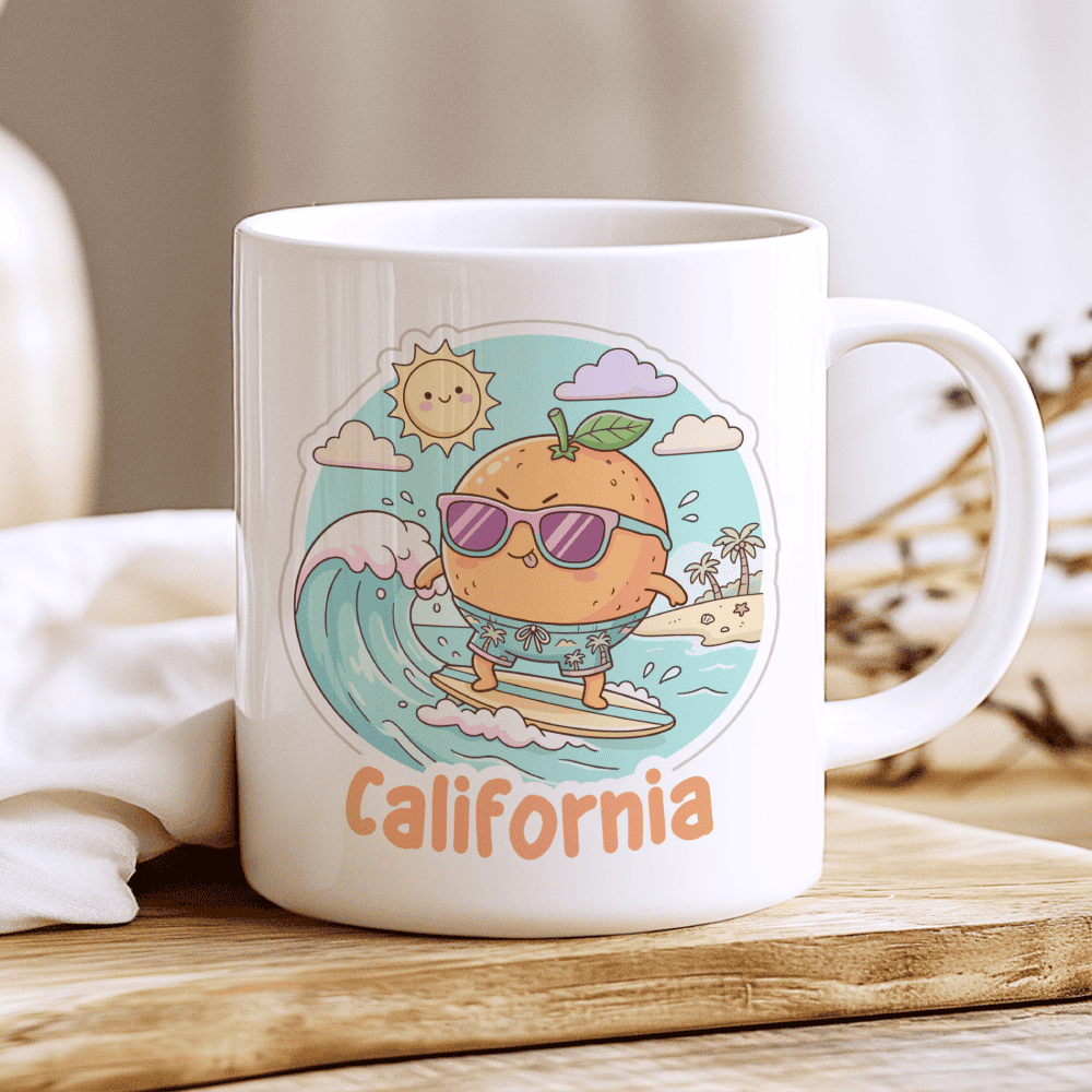 California Mug, The Citrus Surfer (Current State Sunny & Cool) 3