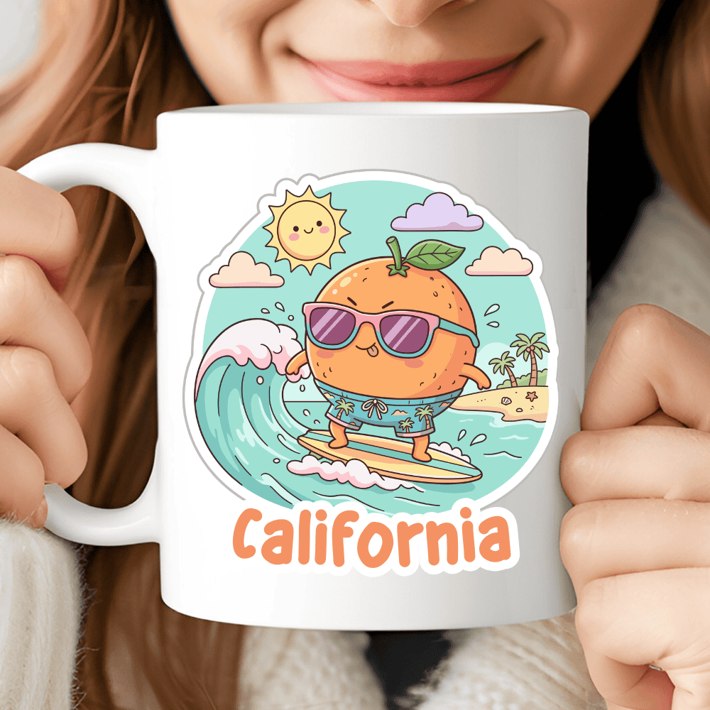 California Mug - The Citrus Surfer (Current State Sunny & Cool)