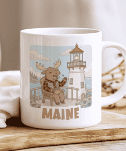 Maine Mug - Blueberries & Portland Head Light (Cozy Coastal Vibes) 2