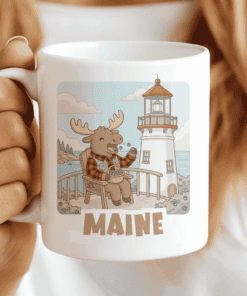Maine Mug - Blueberries & Portland Head Light (Cozy Coastal Vibes)