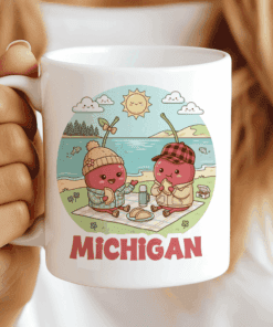 Michigan Mug - Cherries & Pasties by the Great Lakes