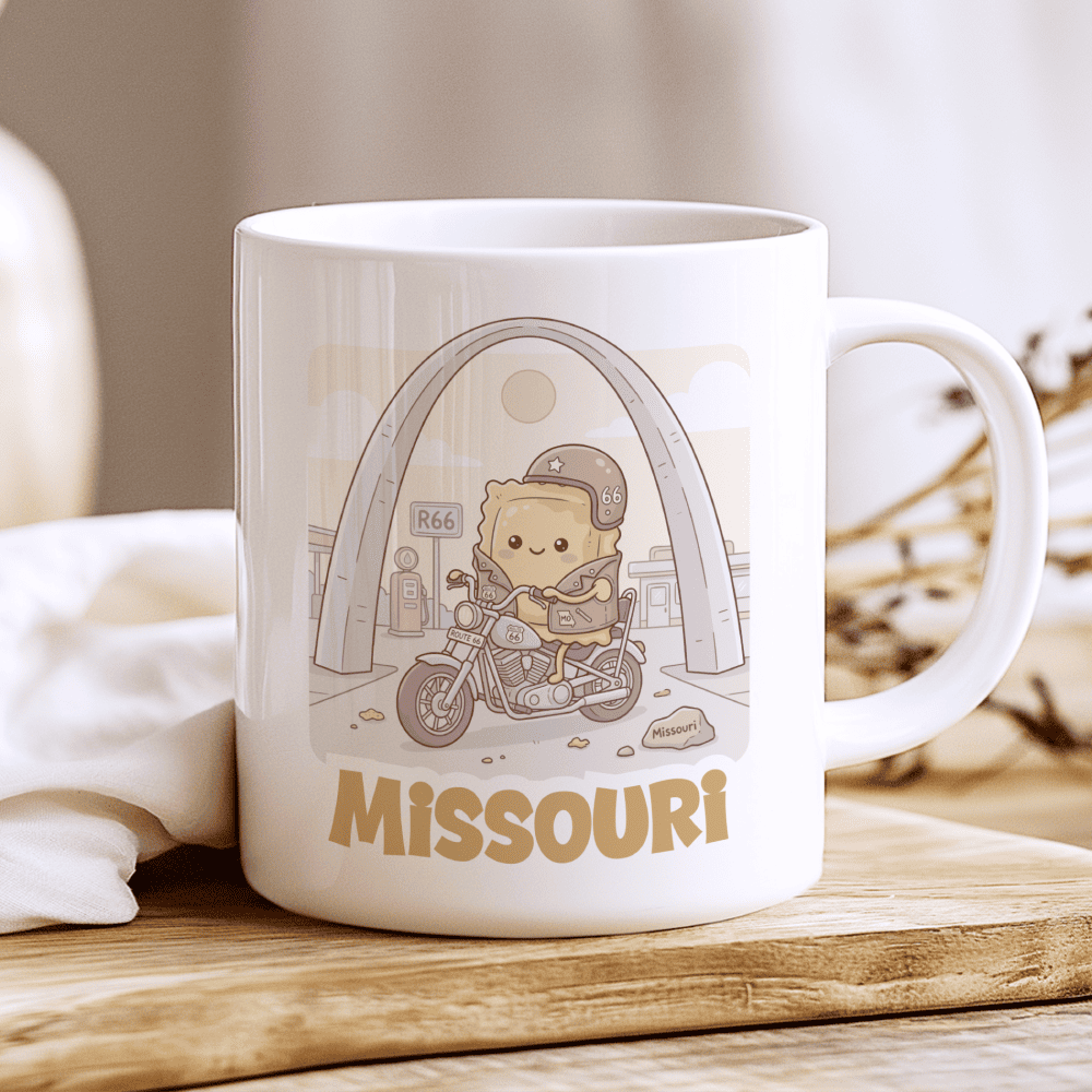 Missouri Mug, Moving Away Gift, Cute Toasted Ravioli Coffee Cup, Route 66 Souvenir, USA Mugs, St. Louis Farewell Present, 11oz