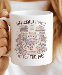Book Lover Mug, Officially Living in my TBR Pile. CocoaBiscuit Mugs