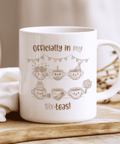 Alternative view of Funny 60th Birthday Mug Gift, Officially In My Six-Teas