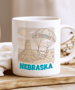 Alternative view of Nebraska Mug, The Popcorn Skydiver (Chimney Rock Adventure)