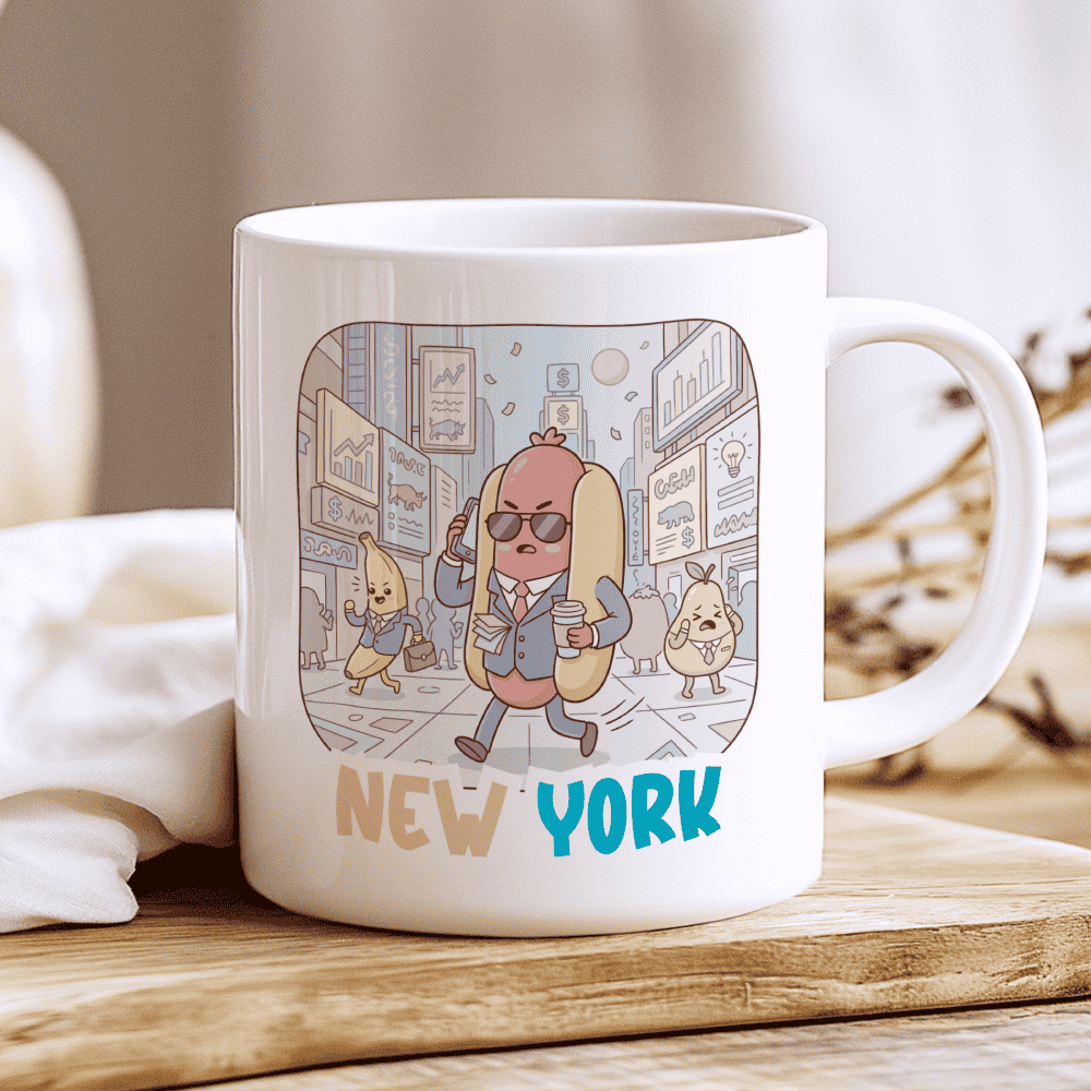 New York Mug - The Wall Street Weenie (Times Square Chaos)
