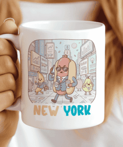 New York Mug - The Wall Street Weenie (Times Square Chaos), CocoaBIscuit