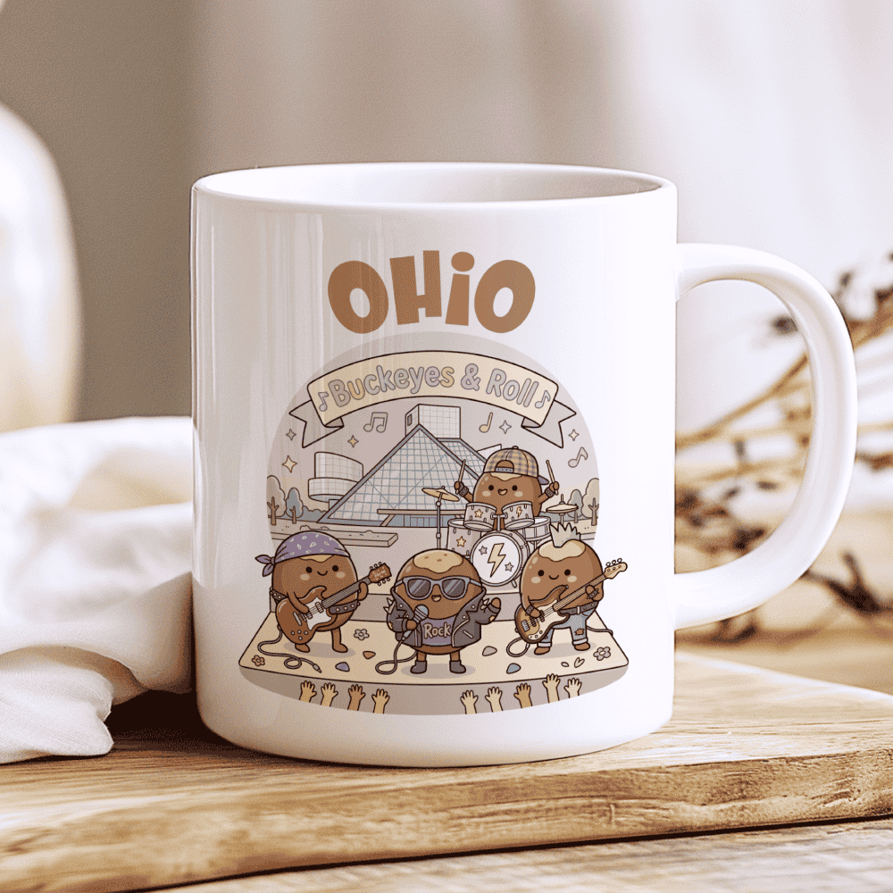 Ohio Mug, Buckeyes & Roll (Cleveland Rock Hall Adventure)