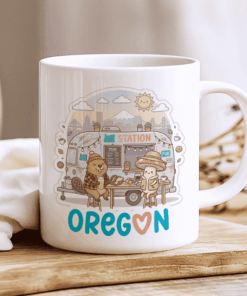 Oregon Mug - The Food Cart Pod (Portland Vibes & Mount Hood)