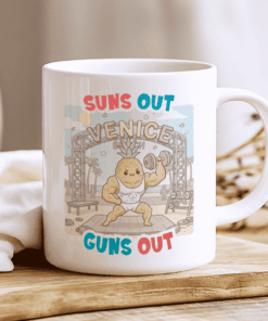 Pineapple Mug - Suns Out, Guns Out (Venice Beach Gym Vibes)