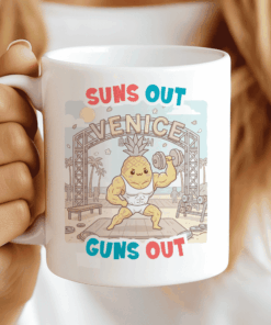 Pineapple Mug - Suns Out, Guns Out (Venice Beach Gym Vibes) CocoaBiscuit