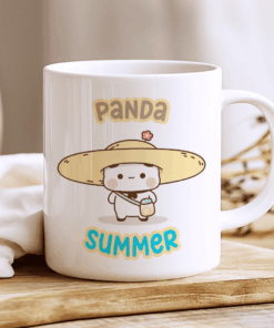 Bubu mug ready for summer. Nice Kawaii gift for summer and panda lovers