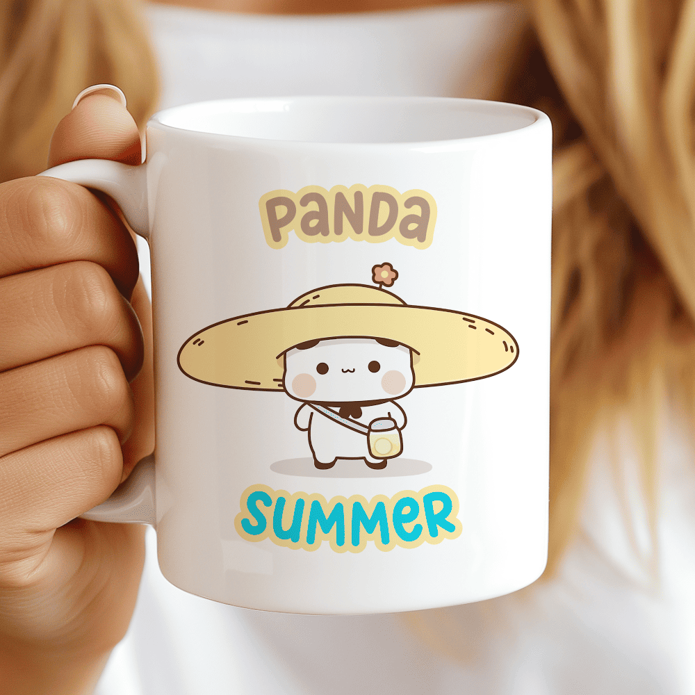 Bubu mug ready for summer. Nice Kawaii gift for summer and panda lovers. CocoaBiscuit