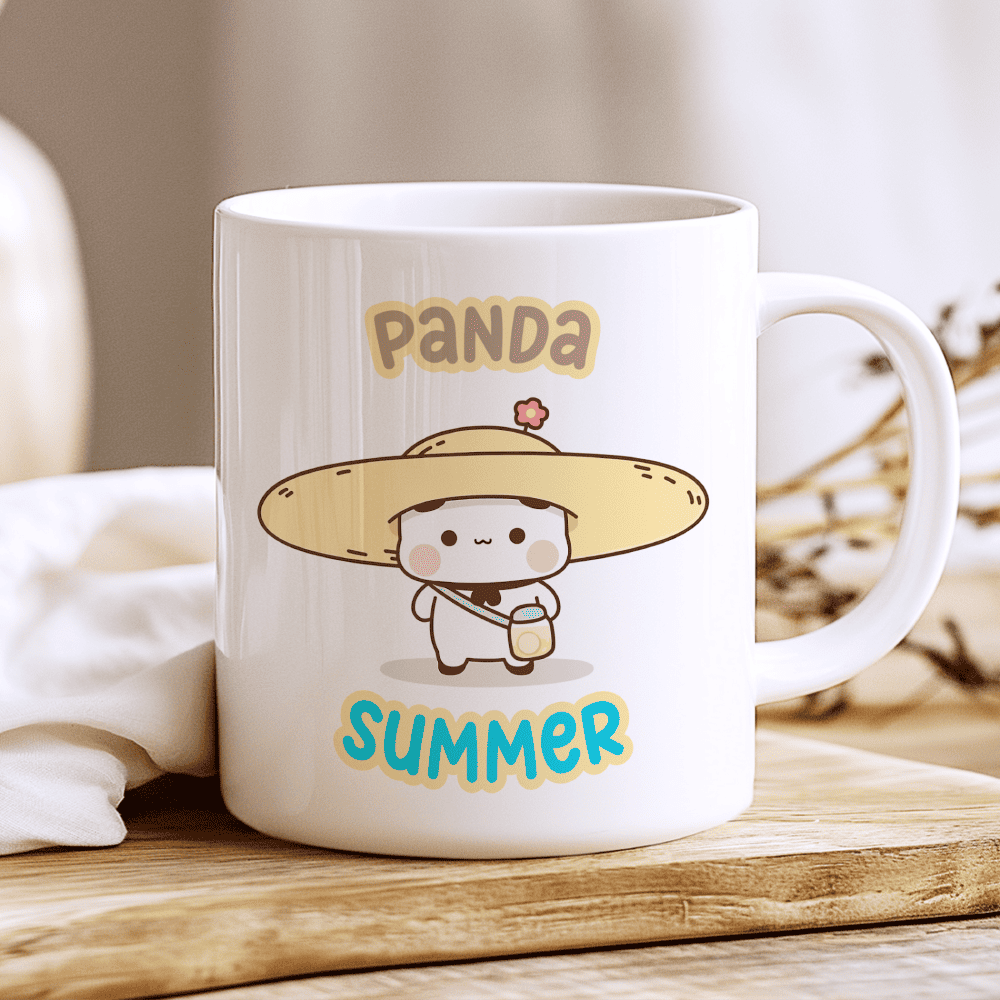 Bubu mug ready for summer. Nice Kawaii gift for summer and panda lovers