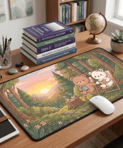 Cozy Desk Mat With Adorable Bears, The Mindful Therapist (Calm Office Aesthetic)