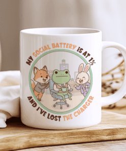 Alternative view of Introvert Office Mug - My Social Battery is at 1%