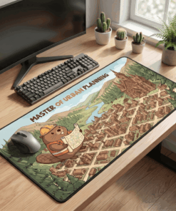 Urban Planning Desk Mat - The Master Beaver Architect 2