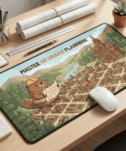 Urban Planning Desk Mat - The Master Beaver Architect