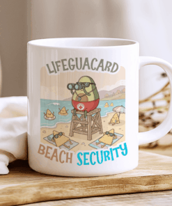 Avocaguard Mug, Summer Beach Lifeguard Watching Over Every Chip