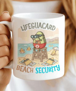 Avocaguard Mug, Summer Beach Lifeguard Watching Over Every Chip