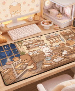 Kawaii Desk Mat for Bakery Lovers, Official Member of the Midnight Cookie Society