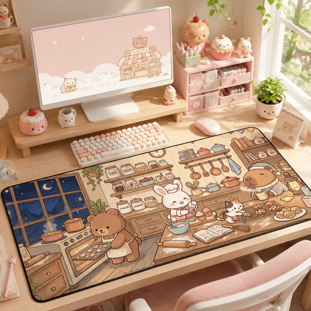 Kawaii Desk Mat for Bakery Lovers, Official Member of the Midnight Cookie Society 3