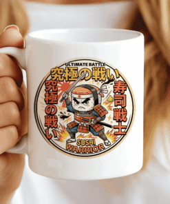 Sushi Warrior Mug, Honor Before Hunger